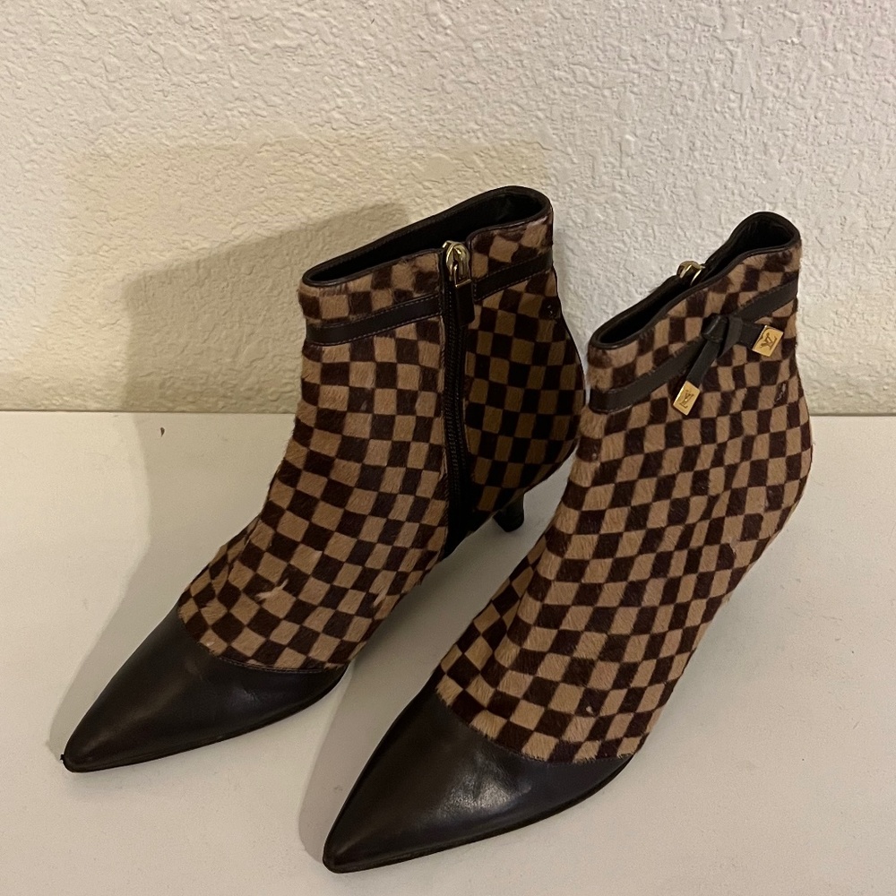 Vintage Fur/Leather Louis Vuitton Booties
